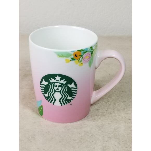 Starbucks Other - Starbucks Pink Coffee Mug 10oz Mermaid Logo 2020 Teacup Thankful 4" Collectible